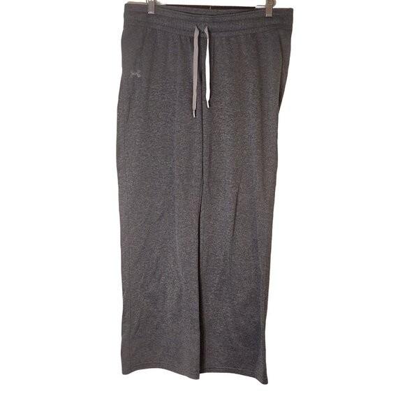 Under Armour Flare Leg Sweatpants Large Women's Gray Elastic Waist Drawstring - Picture 2 of 6